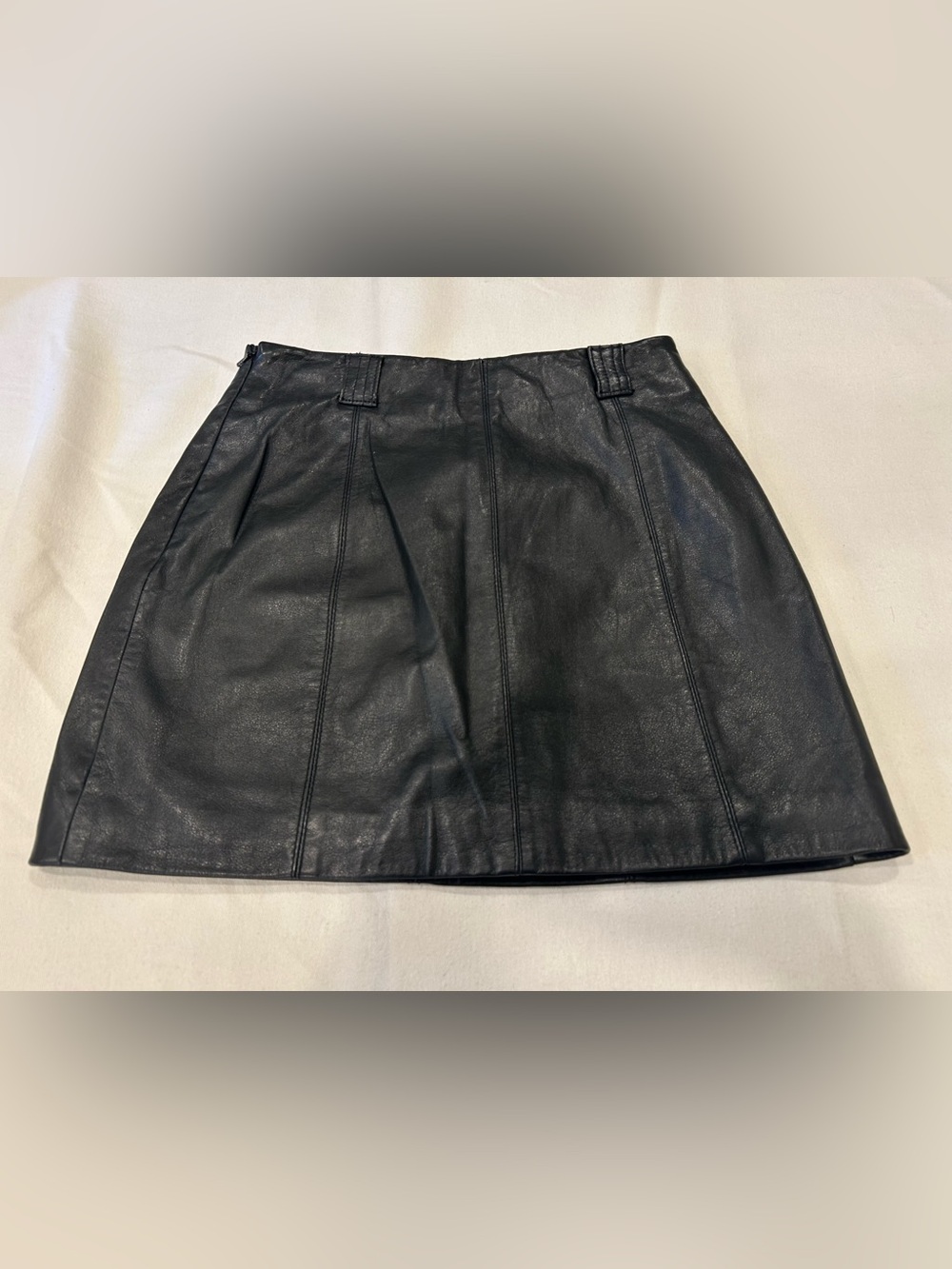 Women’s black vintage leather skirt